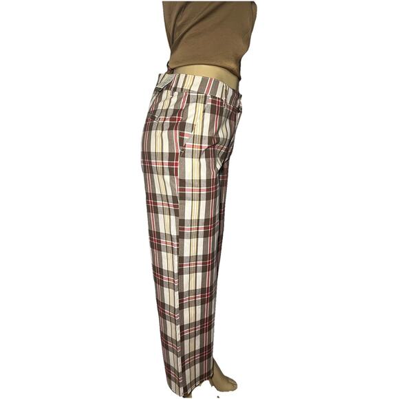 BRIXTON Victory Retro 70'S Wide Leg High Waist Cropped Plaid Pants 29X27… - Picture 5 of 16